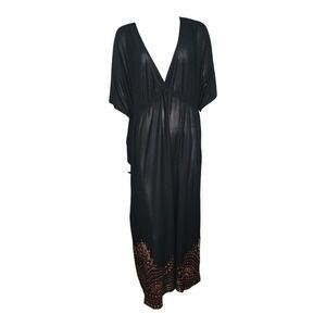 Swimsuits For All Swim Coverup Womens Plus Size 22/24 Black Gold Dress Travel